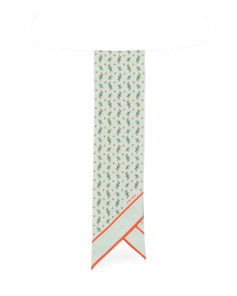 Prada Floral-print Scarf Green