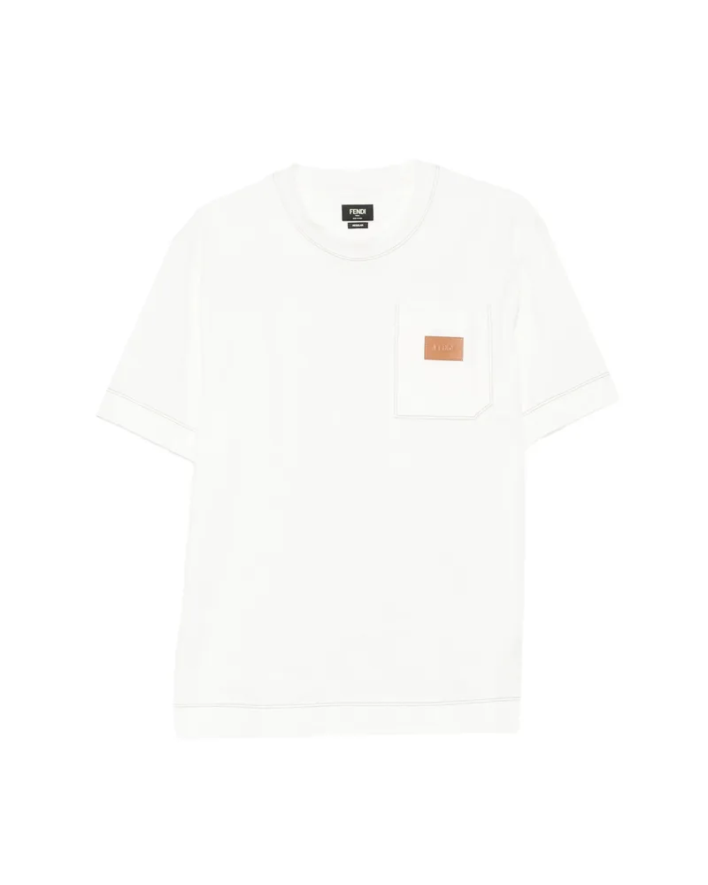 Fendi Logo-patch T-shirt White