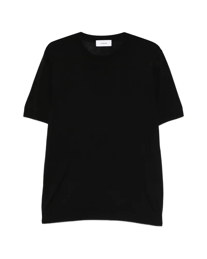 LARDINI Crew Neck Short-sleeve Knitwear Black
