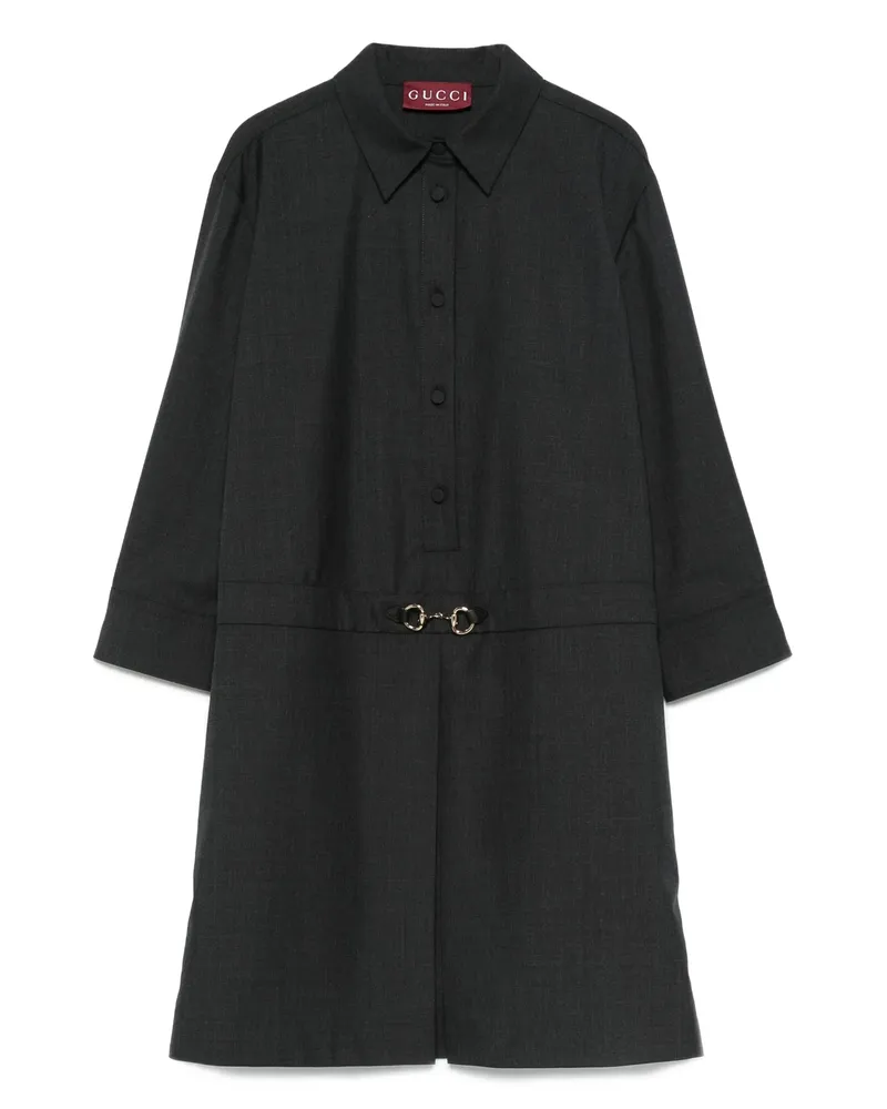 Gucci Button-fastening Shirt Mini Dress Grey