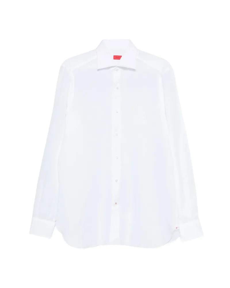 Isaia Buttoned Long-sleeve Shirt White