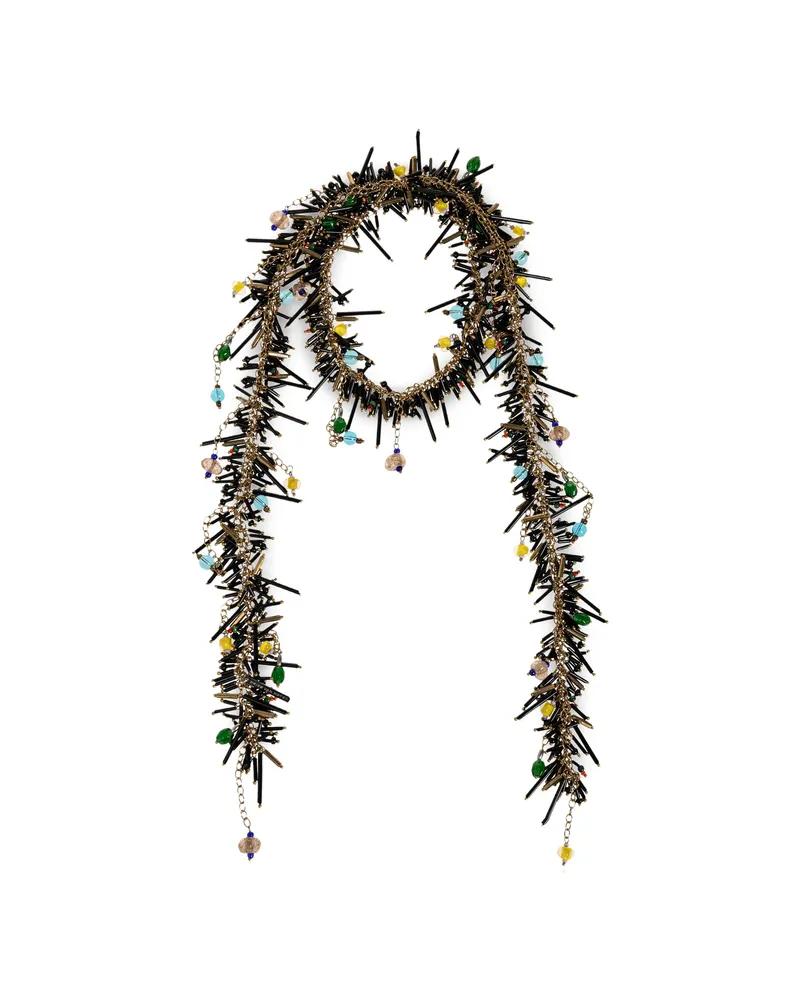 Dries van Noten Bead-embellished Long Necklace Gold