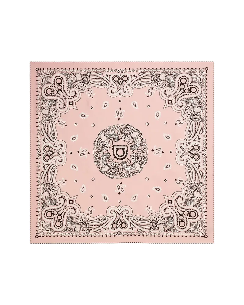 Ferragamo Paisley Print Silk Scarf Pink