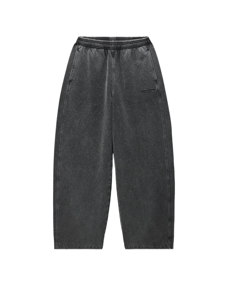 Alexander Wang Mid-rise Oversized Sweatpants W/ All-over Hotfix Grey