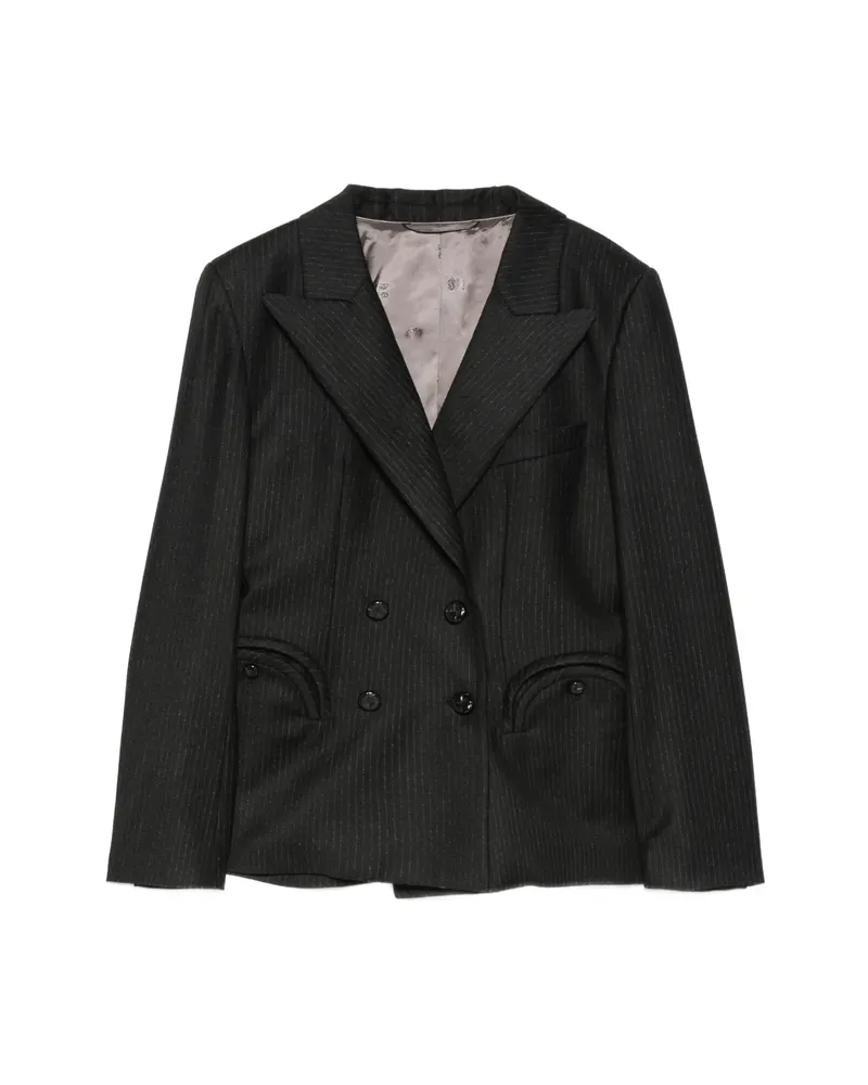 Blazé Milano Pinstriped Double-breasted Jacket Black