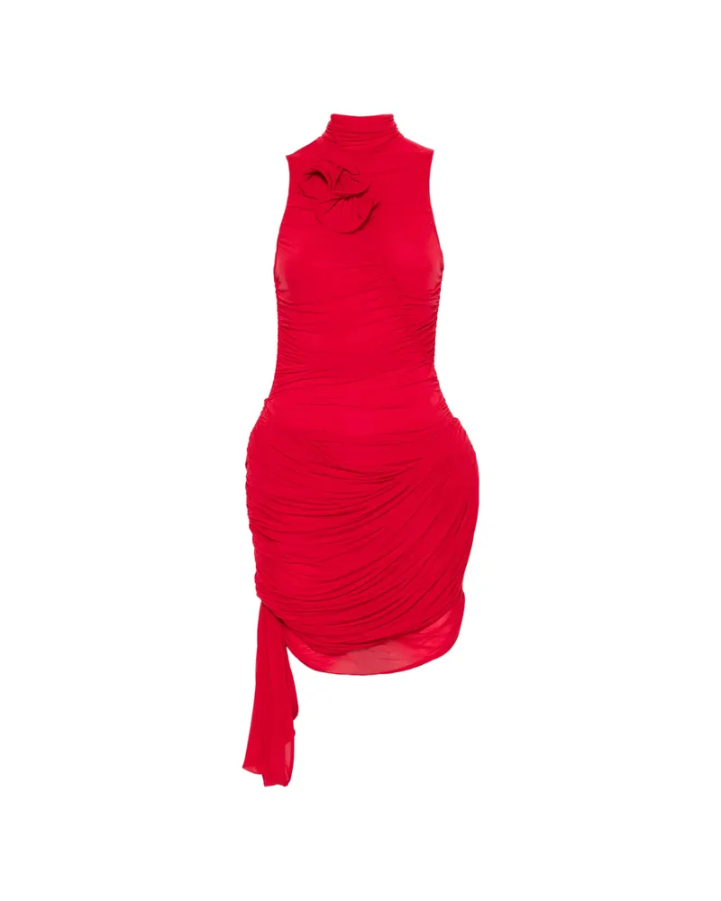 Magda Butrym Flower-detail Ruffled Mini Dress Red