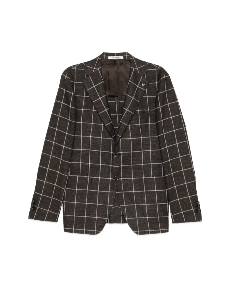Tagliatore Check-pattern Single-breasted Blazer Brown