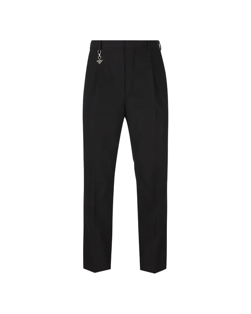 Prada Charm-detail Trousers Black