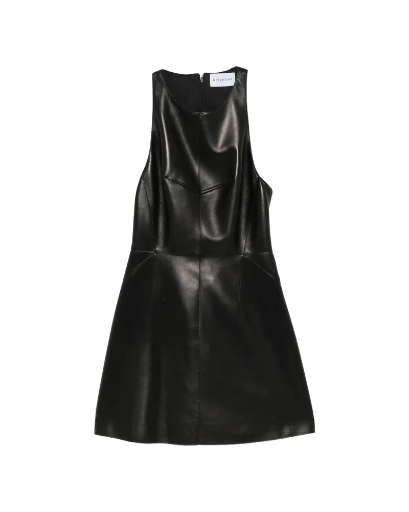 Givenchy Sleeveless Leather Mini Dress Black