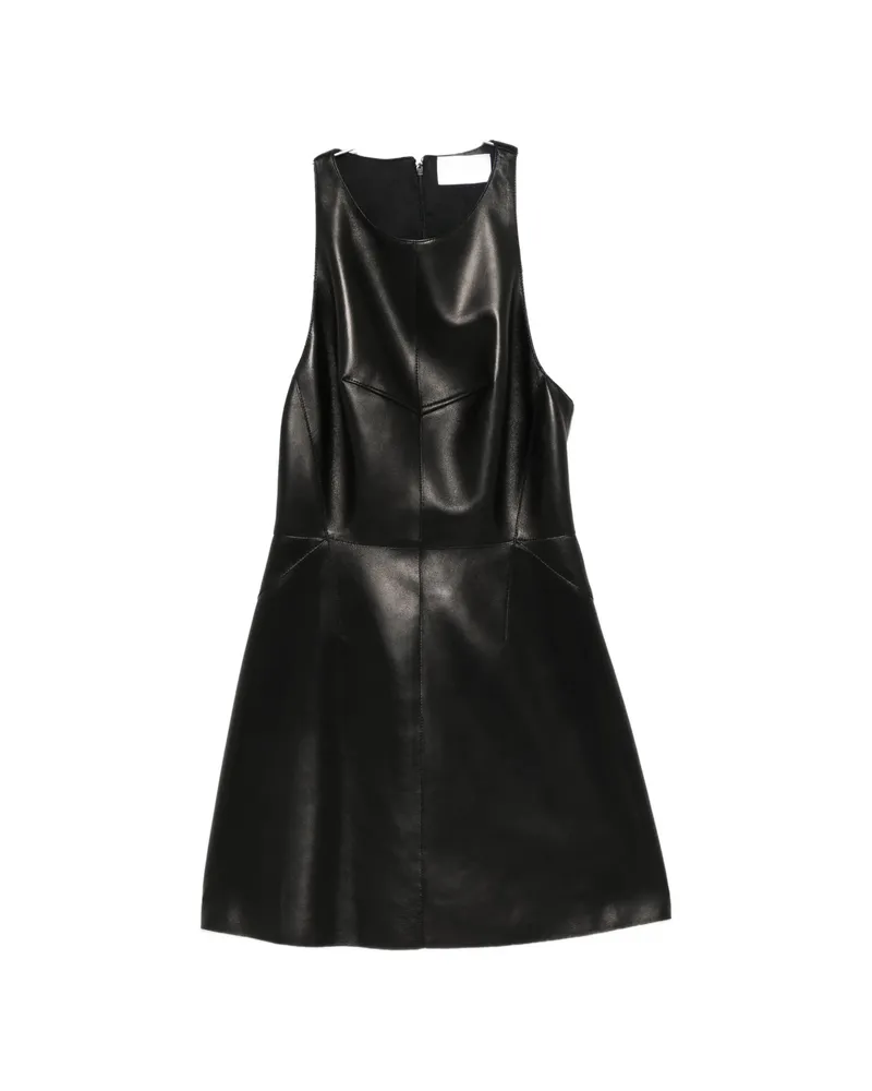 Givenchy Sleeveless Leather Mini Dress Black