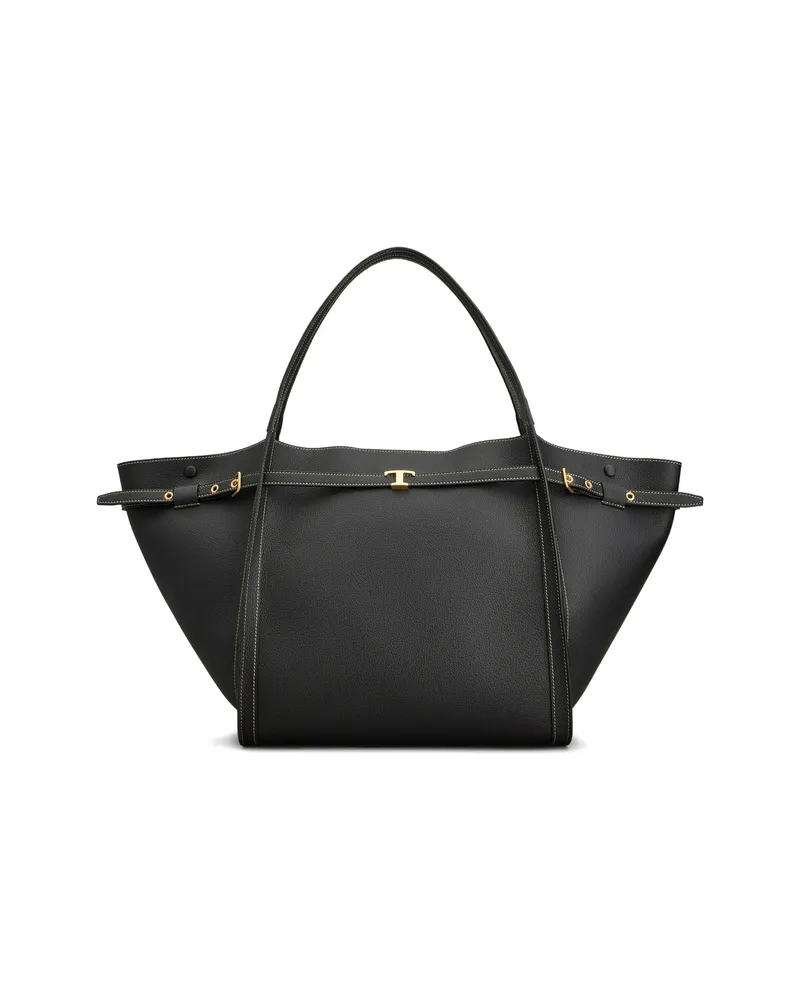 TOD'S Medium Shopping Buckle Tote Bag Black