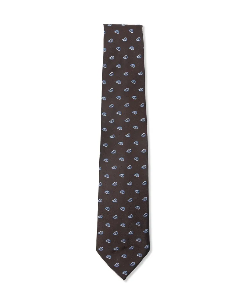 BARBA Paisley-print Tie Brown