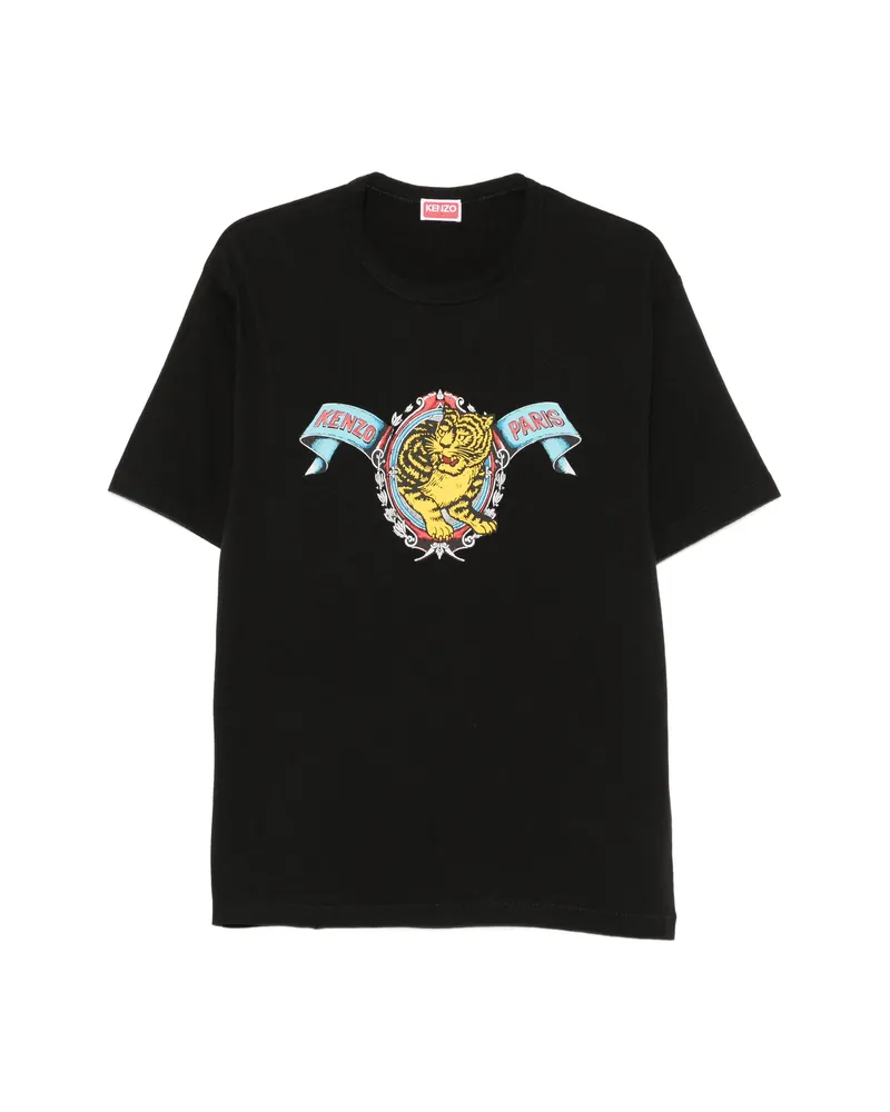 Kenzo Jumping Tiger-print T-shirt Black