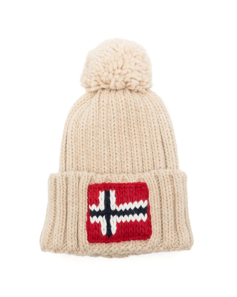 Napapijri Semiury 5 Pom-pom Beanie Hat Neutrals