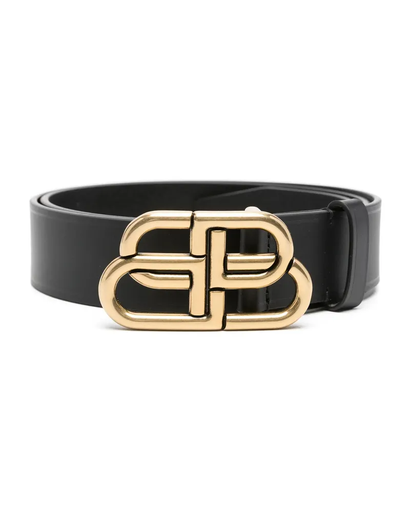 Balenciaga BB Leather Belt Black