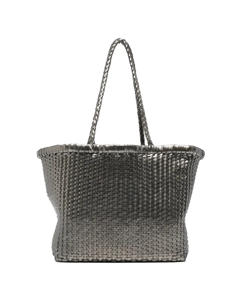 Dragon Diffusion Small Grace Basket Woven Braided Tote Bag Grey