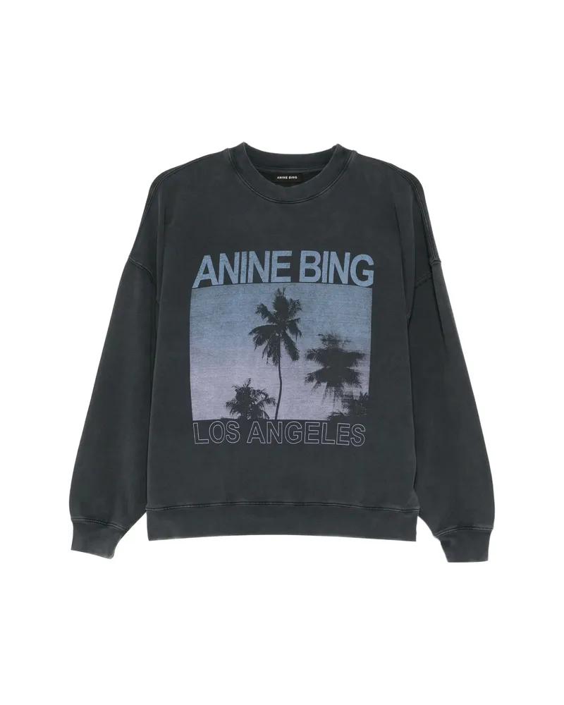 Anine Bing Miles Washed Grey Sweatshirt Grey