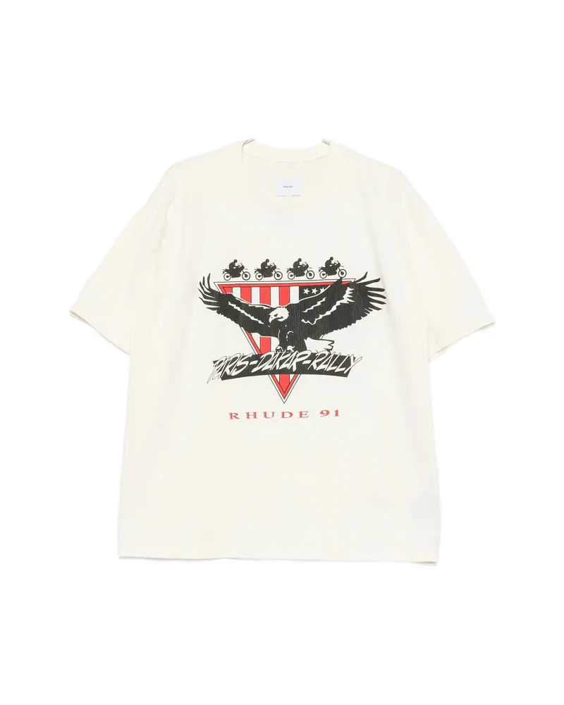 RHUDE Graphic-print T-shirt Neutrals