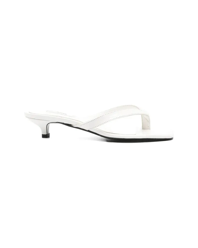 Totême Croco-embossed Heeled Flip Flops White