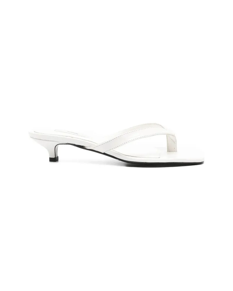 Totême Croco-embossed Heeled Flip Flops White