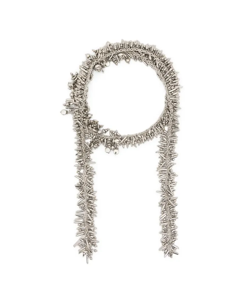 Dries van Noten Beaded-chain Necklace Silver