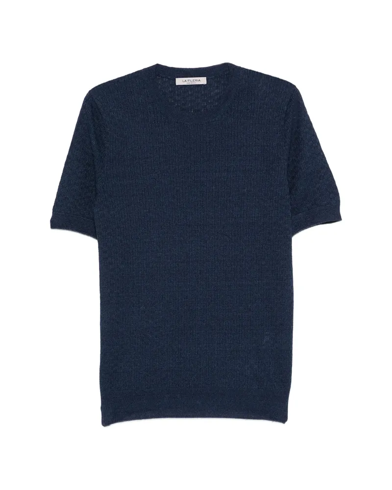 La Fileria Short-sleeve Textured T-shirt Blue