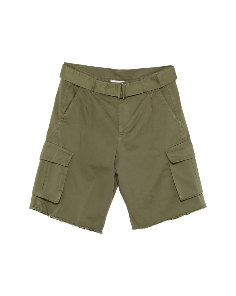 Laneus Belted Button Cargo Shorts Green