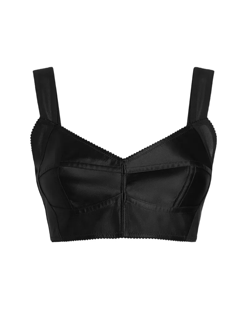 Dolce & Gabbana Satin Bustier Top Black