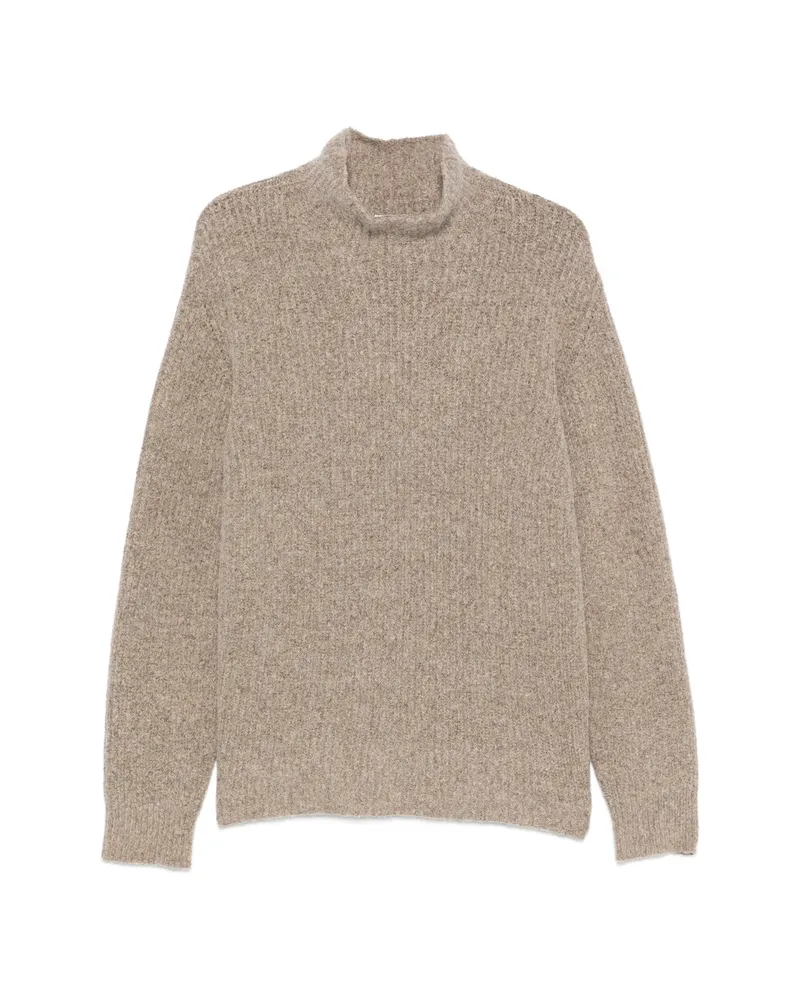 Roberto Collina Ribbed-knit High-neck Sweater Neutrals