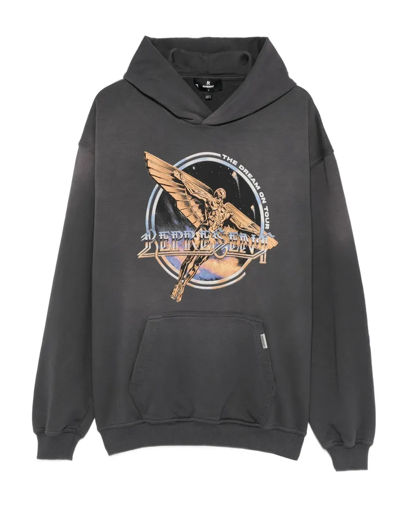 REPRESENT Graphic-print Hoodie Grey