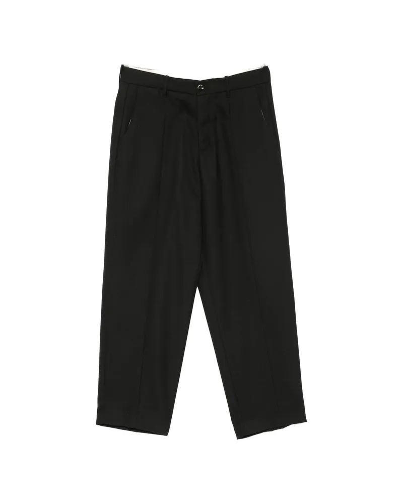 nine:inthe:morning Meteorite Pressed-crease Straight-leg Trousers Black