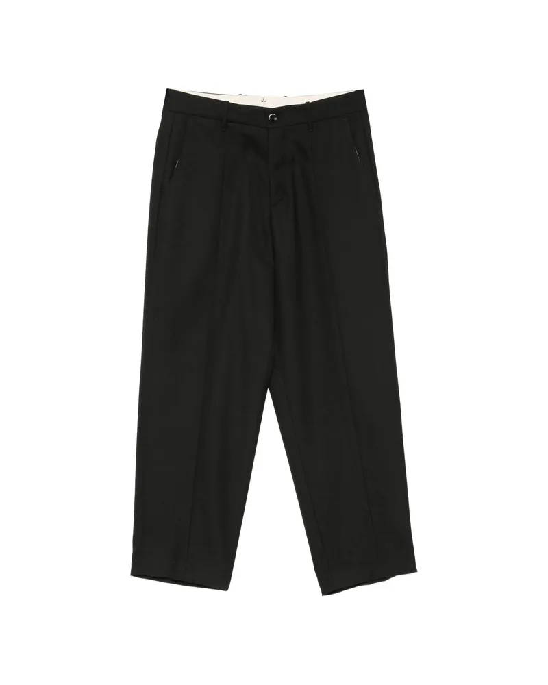 nine:inthe:morning Meteorite Pressed-crease Straight-leg Trousers Black