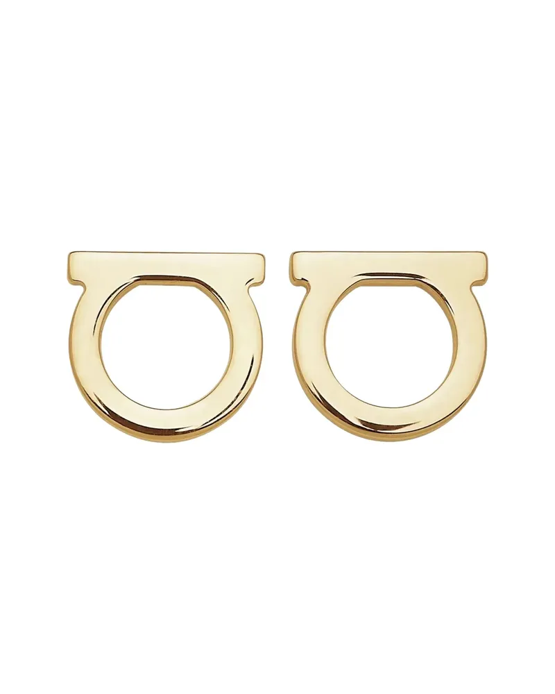 Ferragamo Gancini Stud Earrings Gold