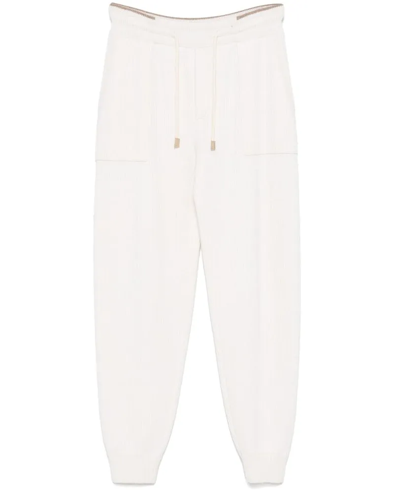 ERALDO Knitted Trousers White