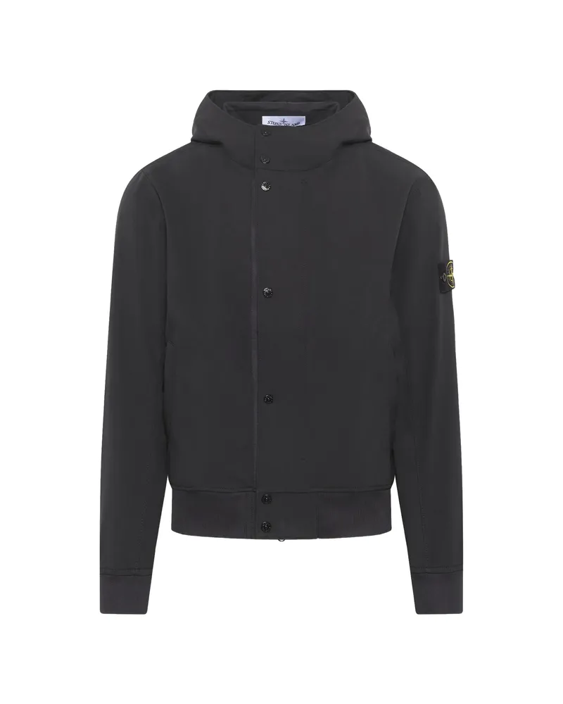 Stone Island Hooded Zip-up Jacket Black