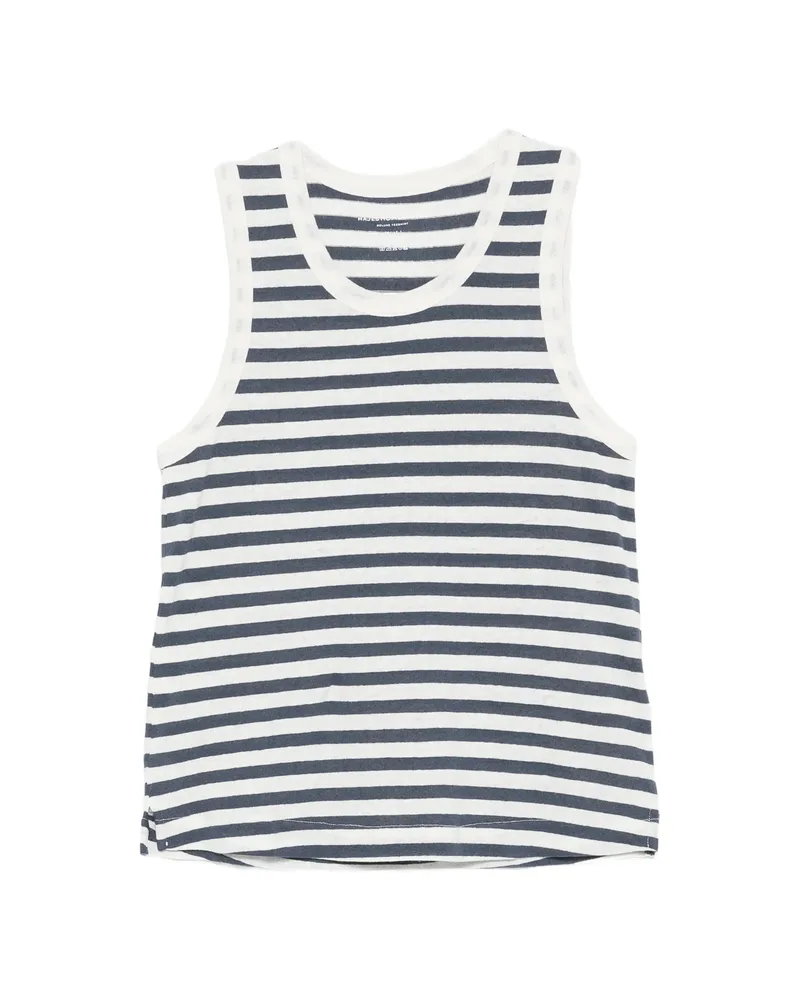Majestic Striped Sleeveless Tank Top Blue