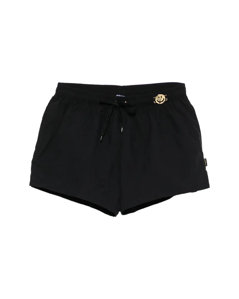 Moschino Drawstring Graphic Swim Shorts Black