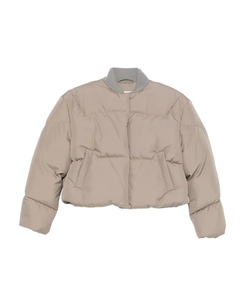 KHRISJOY Padded Bomber Jacket Neutrals