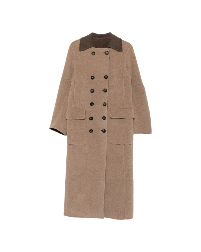 Seafarer Double-breasted Longline Coat Neutrals