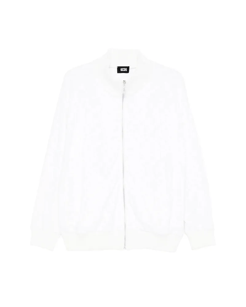 GCDS Textured Zip-fastening Jacket White