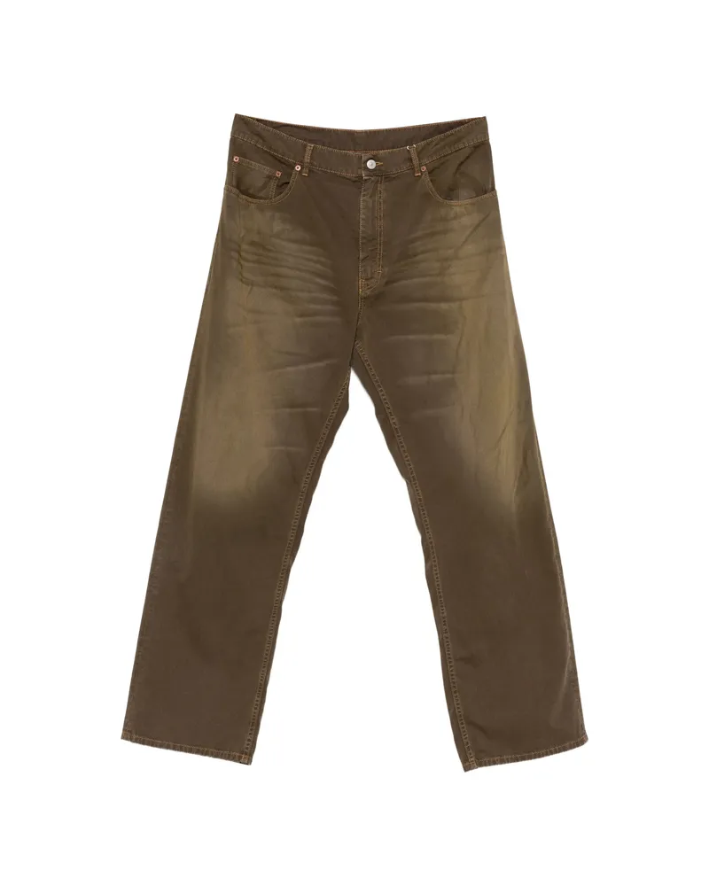 Maison Margiela Belt-loop Logo-patch Trousers Brown