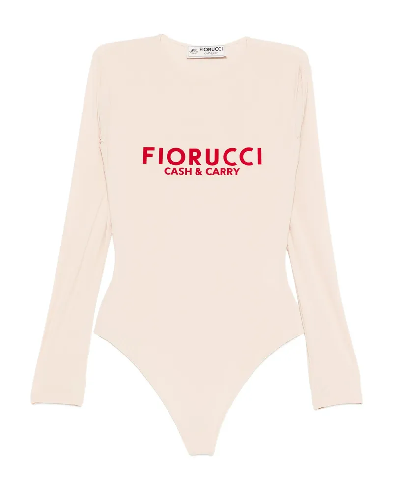Fiorucci Logo-print Long-sleeve Bodysuit Neutrals