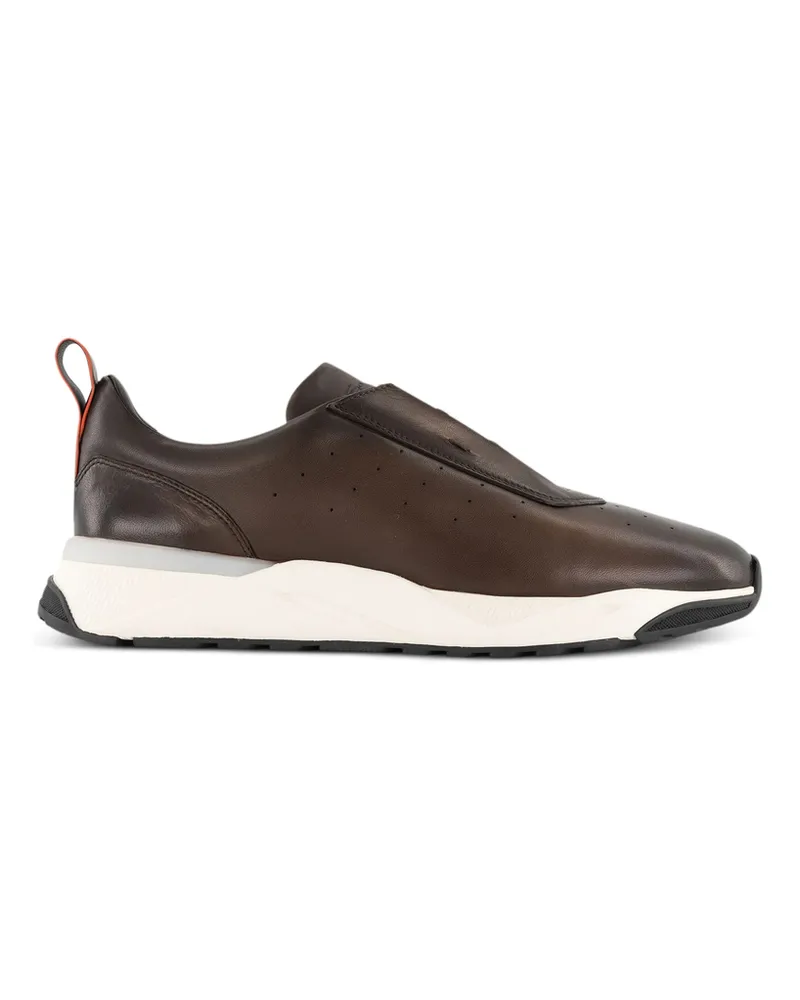 Santoni Leather Sneakers Brown