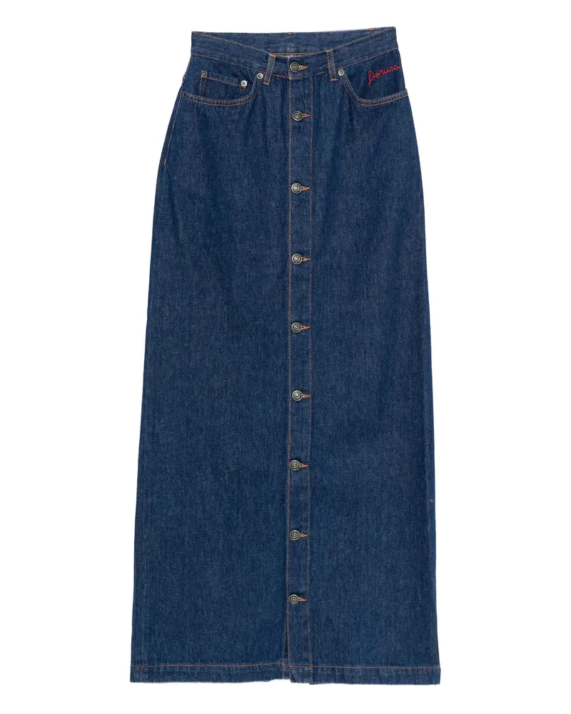 Fiorucci Button-front Denim Skirt Blue