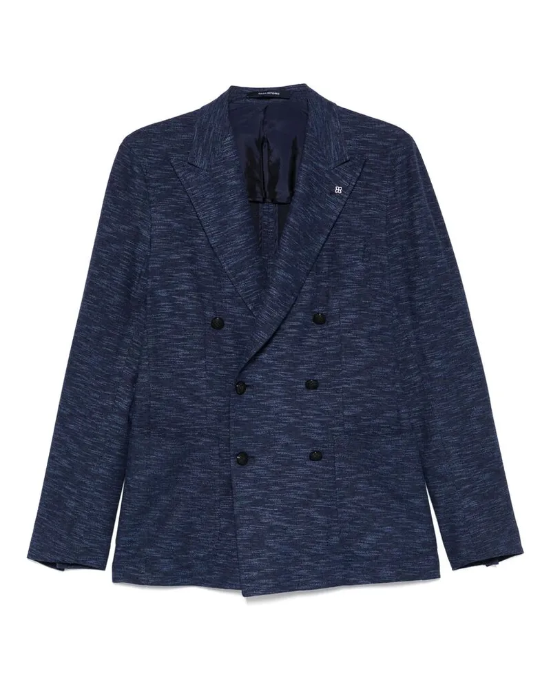 Tagliatore Slub-texture Blazer Blue