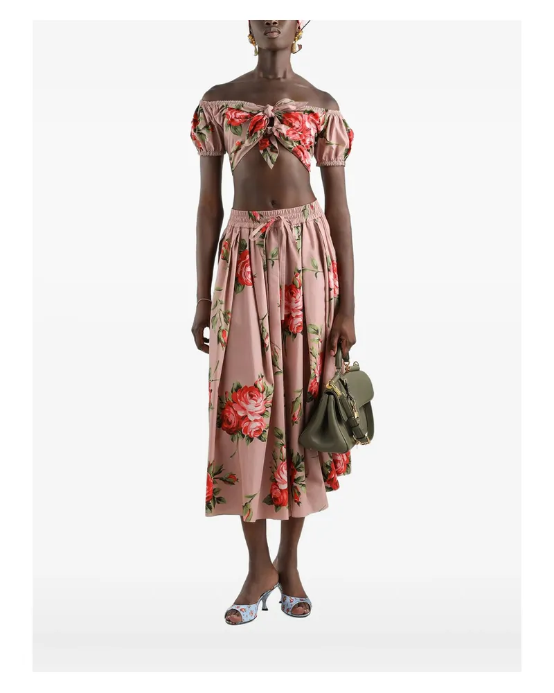 Dolce & Gabbana Floral Knot Top Pink