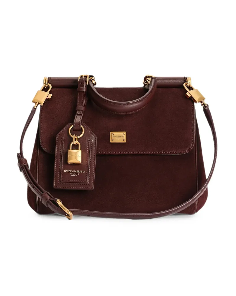 Dolce & Gabbana Small My Sicily Handbag In Split Calfskin Red
