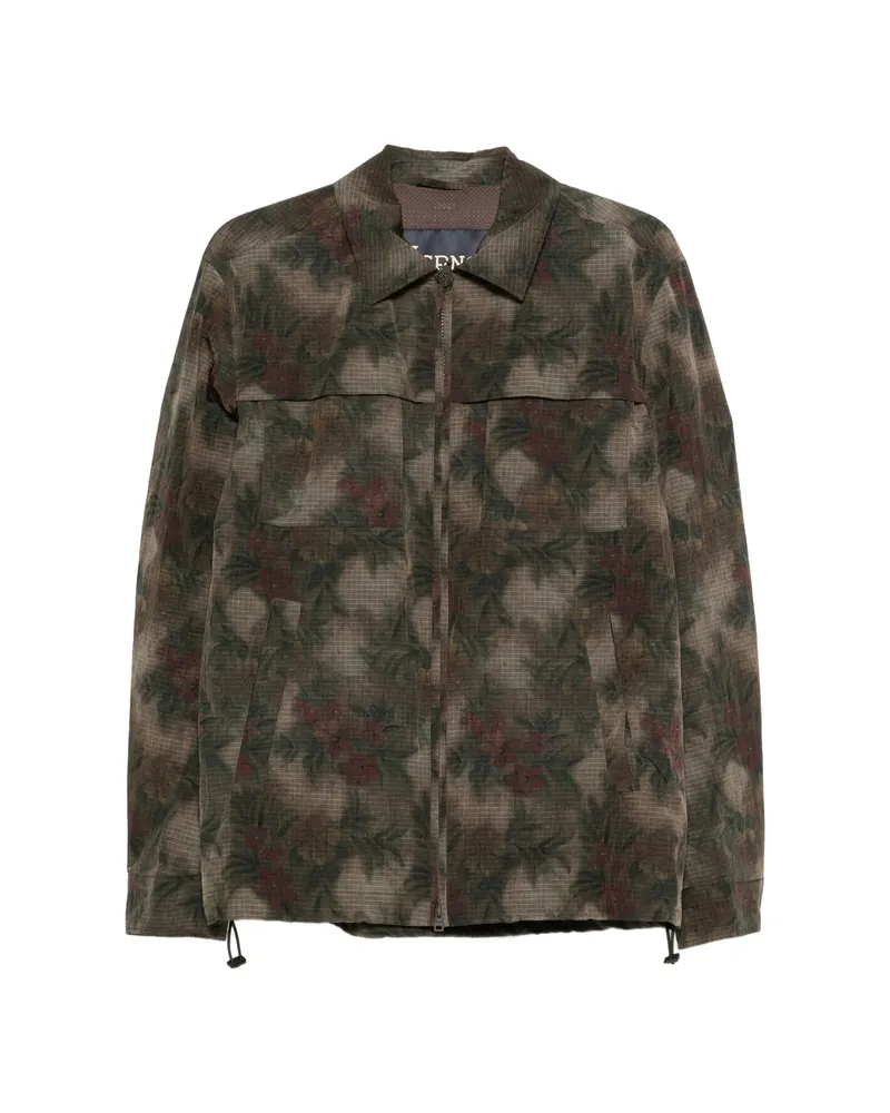 Herno Floral Print Jacket Green