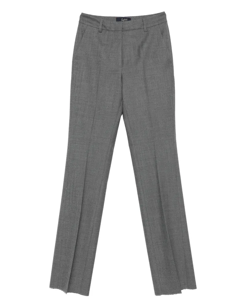 Seafarer Raw-edge Straight Trousers Grey