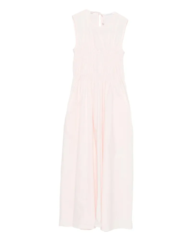 Cecilie Bahnsen Gathered Sleeveless Midi Dress Pink